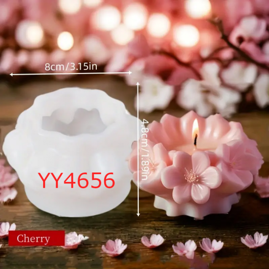 YY4656 Kiraz Çiçeği Mum Silikon Kalıp – Zarif ve Romantik Hediye!